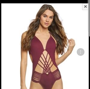Kenneth Cole One piece Macrame bathing suit